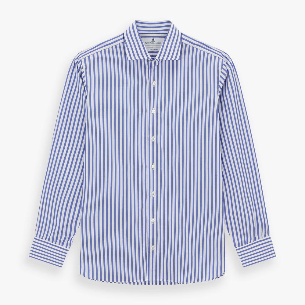 Tailored Fit Blue and White Candy Stripe Shirt | Turnbull & Asser