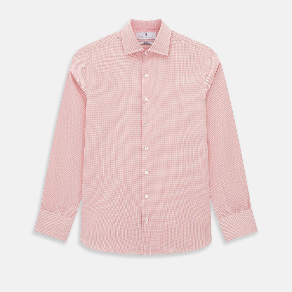 CORAL COTTON MINI CHECKED SHIRT