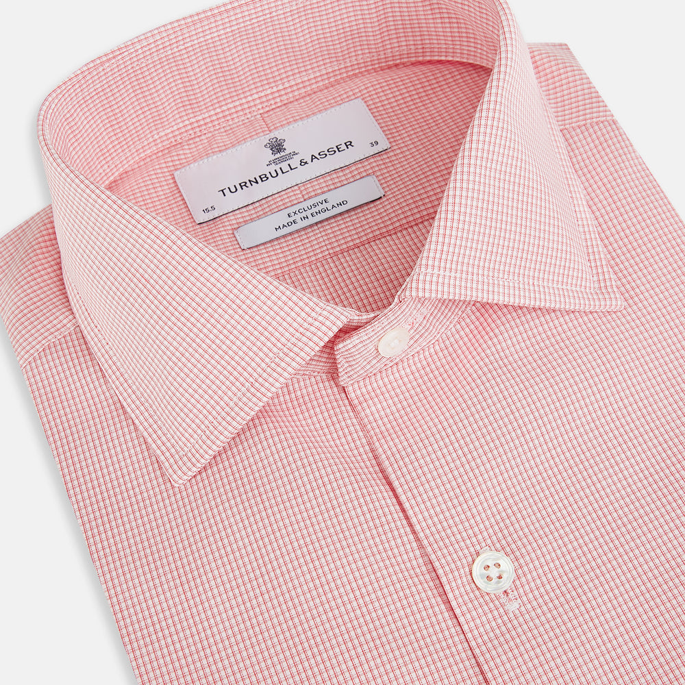 CORAL COTTON MINI CHECKED SHIRT