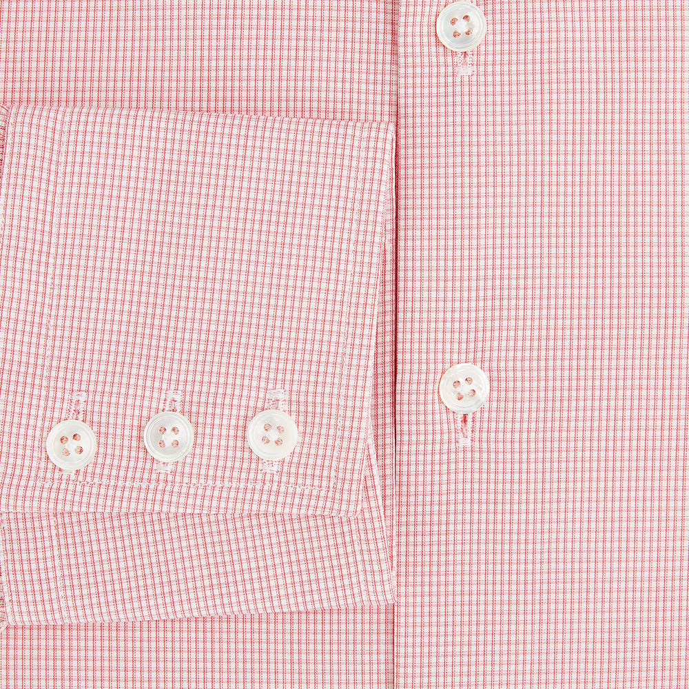 CORAL COTTON MINI CHECKED SHIRT