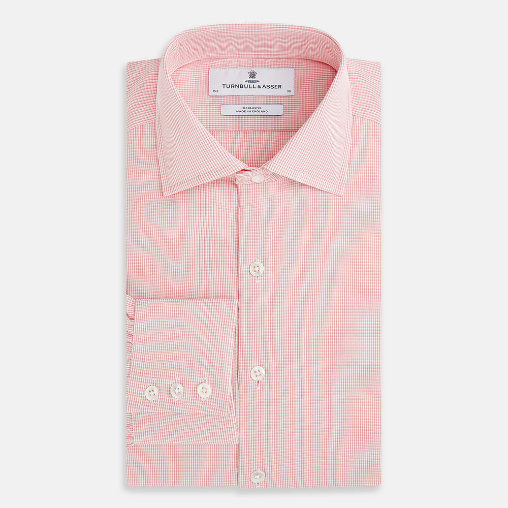 CORAL COTTON MINI CHECKED SHIRT