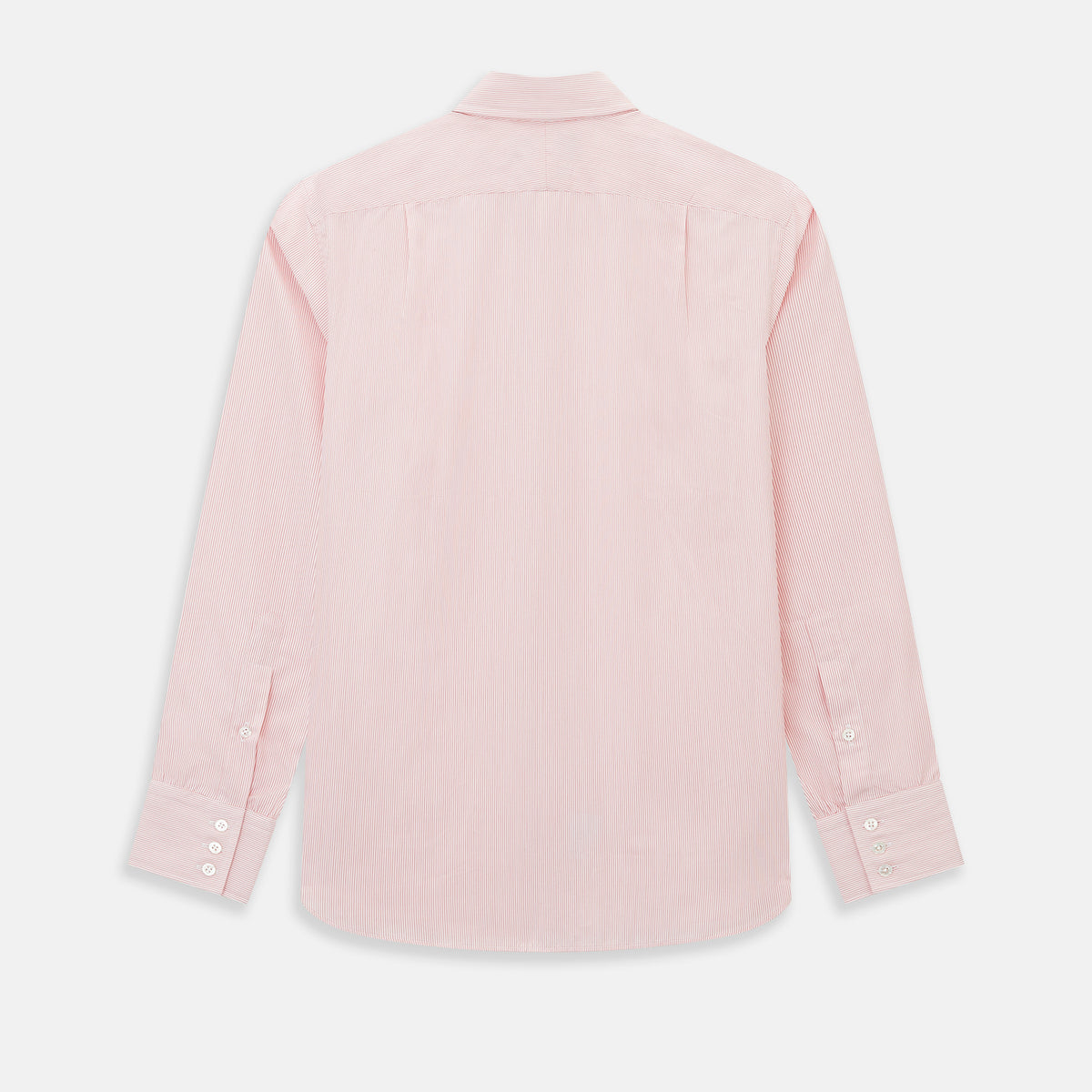 View 3 of product Fine Striped Coral on White Tailored Fit Shirt in Cotton