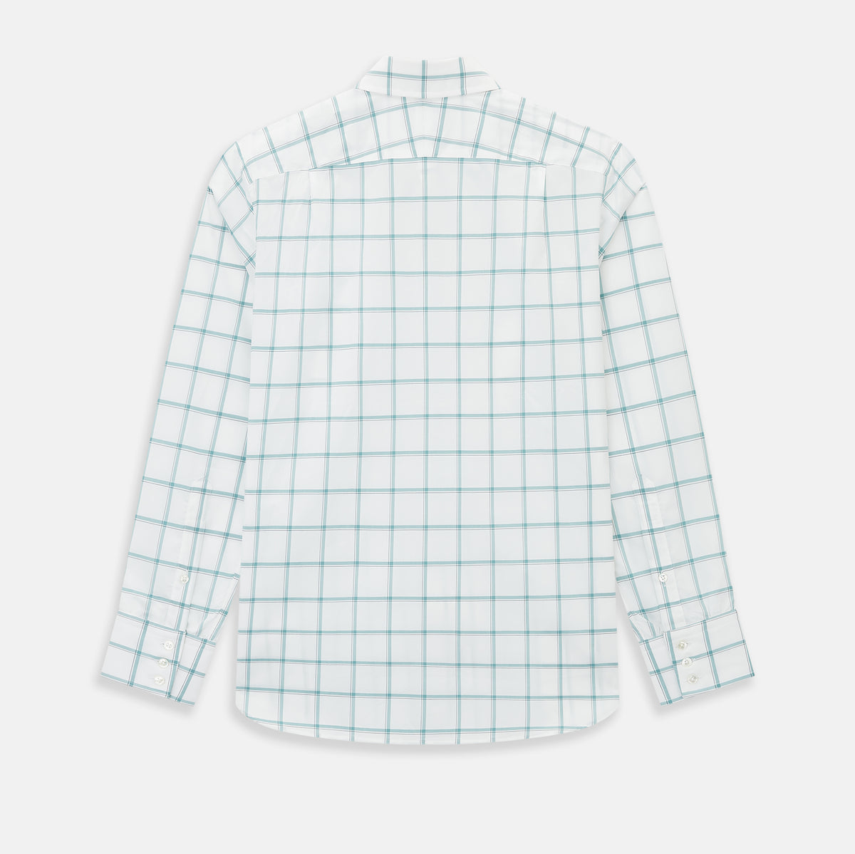 View 3 of product Large Checked Sage on White Tailored Fit Shirt in Cotton