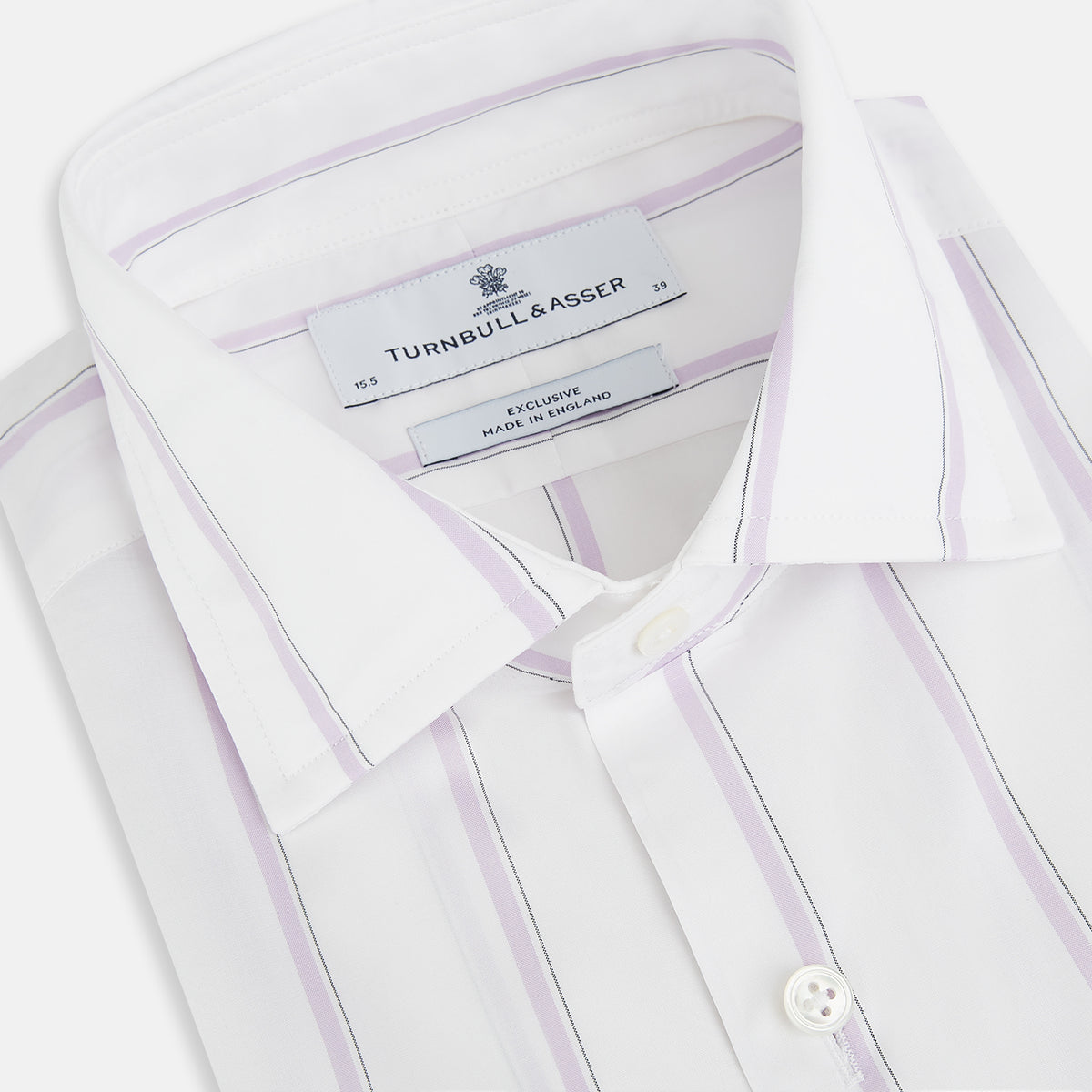 View 2 of product Track Striped Sage on White Tailored Fit Shirt in Cotton