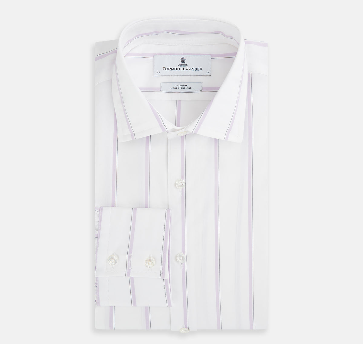 View 5 of product Track Striped Pink on White Tailored Fit Shirt in Cotton