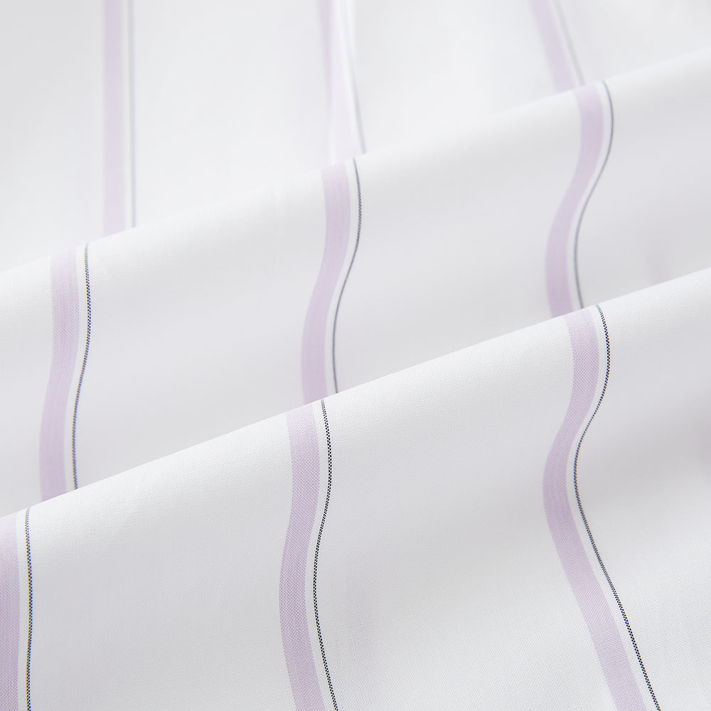 Track Striped Pink on White Tailored Fit Shirt in Cotton