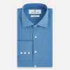 View 5 of product Pinstriped Colony Blue Tailored Fit Shirt in Cotton