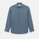 Pinstriped Steel Grey Tailored Fit Shirt in Cotton