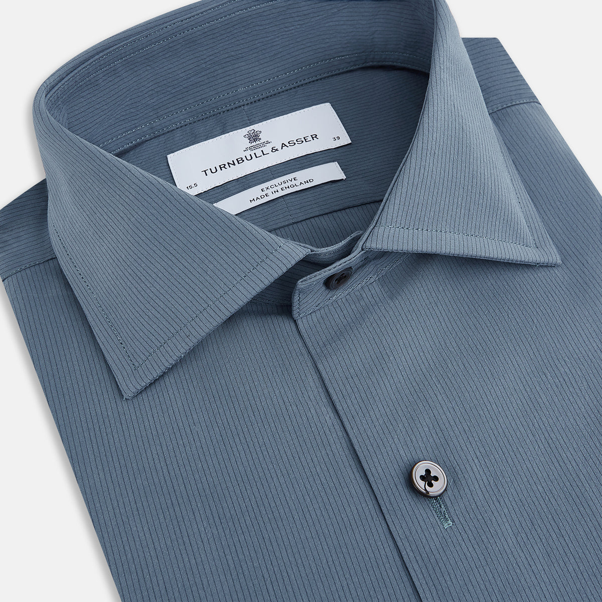 View 2 of product Pinstriped Steel Grey Tailored Fit Shirt in Cotton