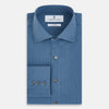 View 5 of product Pinstriped Steel Grey Tailored Fit Shirt in Cotton
