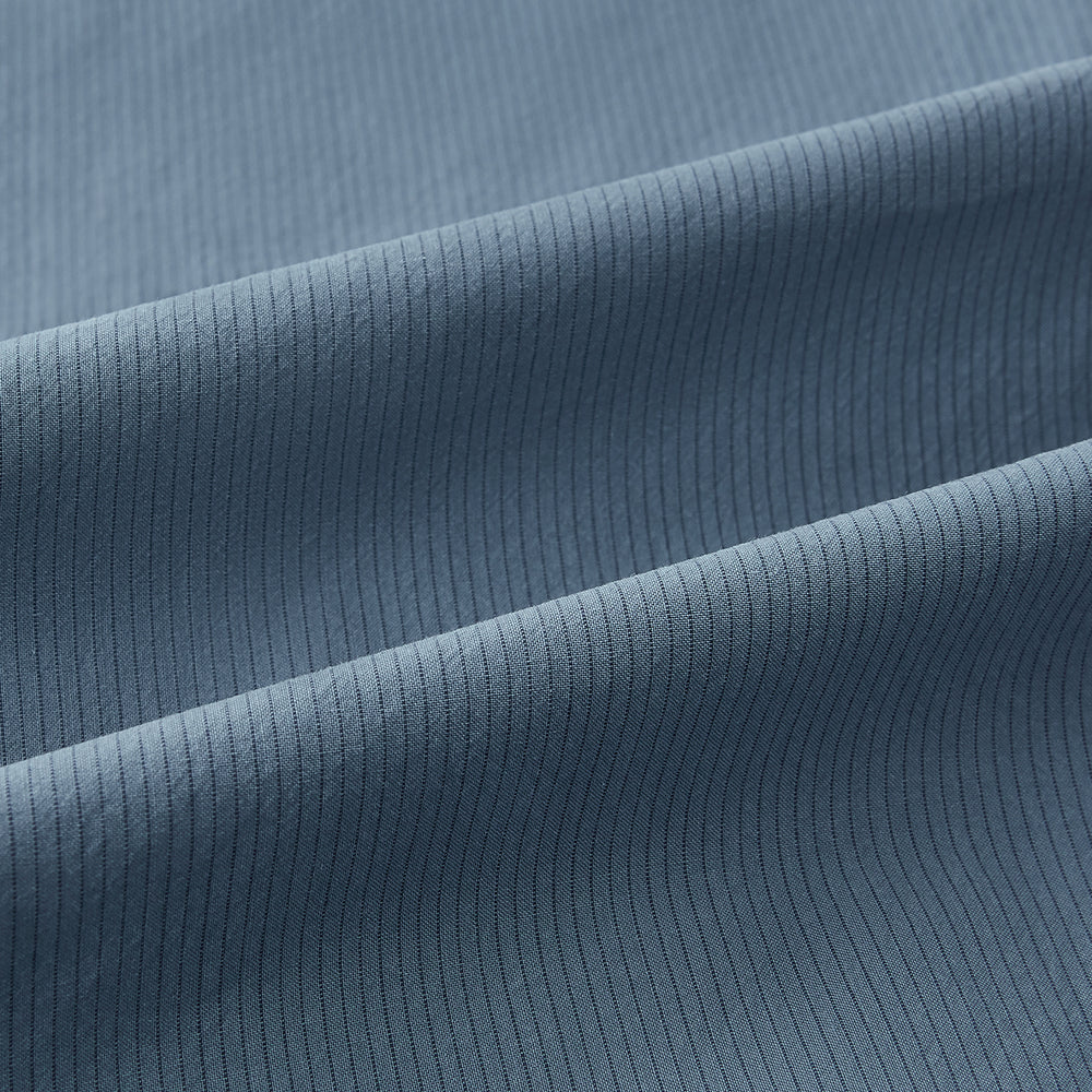 Pinstriped Steel Grey Tailored Fit Shirt in Cotton