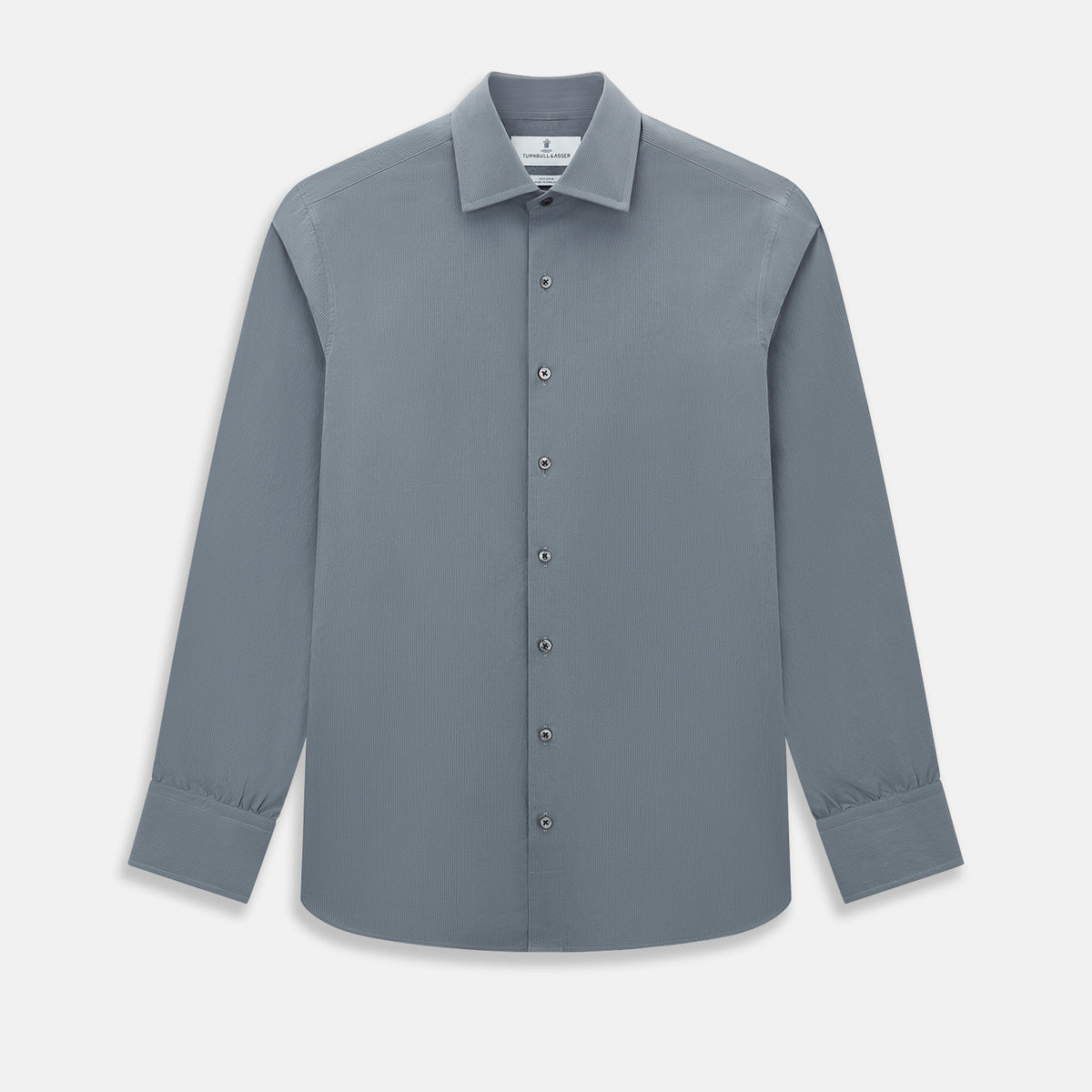 View 1 of product Pinstriped Grey Tailored Fit Shirt in Cotton