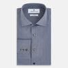 View 5 of product Pinstriped Grey Tailored Fit Shirt in Cotton