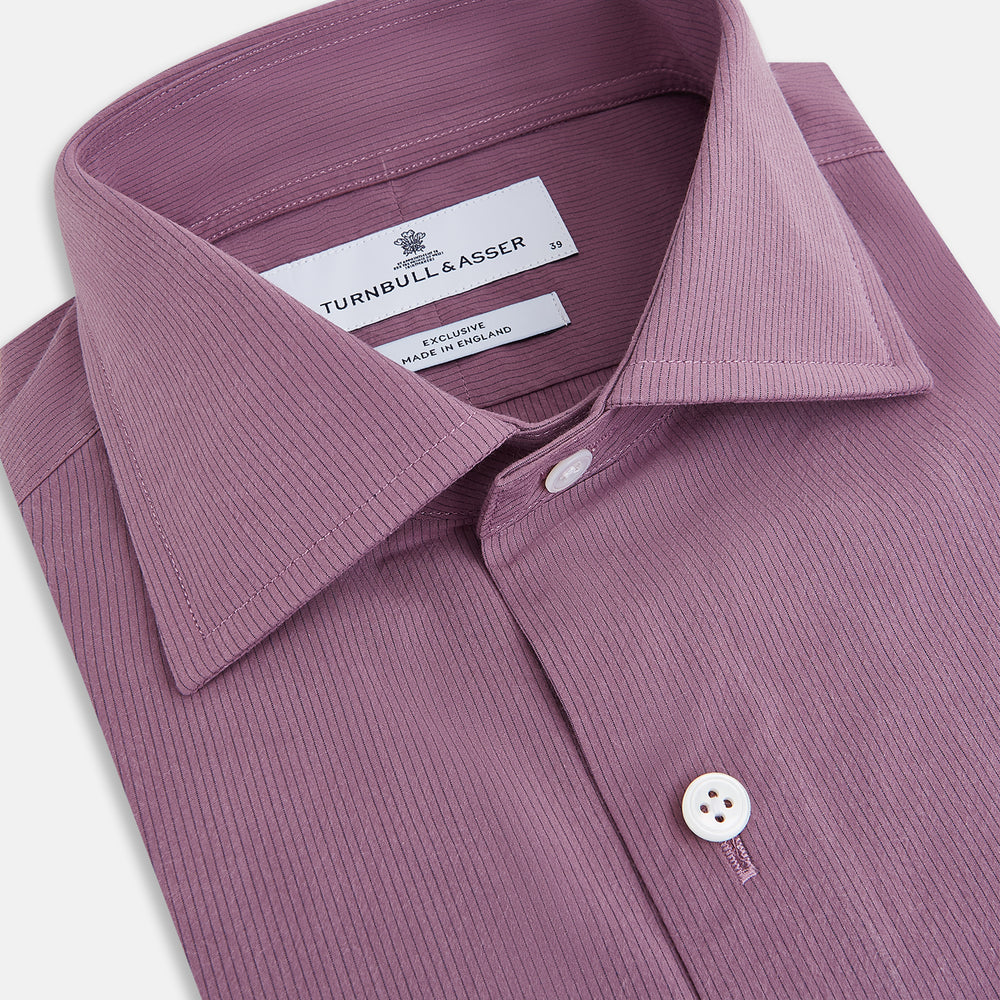Pinstriped Antique Pink Tailored Fit Shirt in Cotton