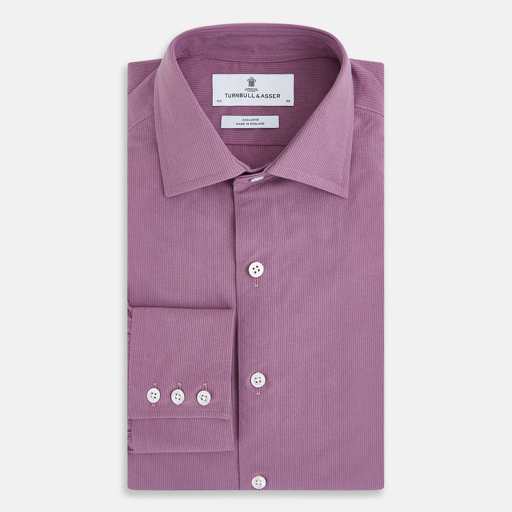 Pinstriped Antique Pink Tailored Fit Shirt in Cotton