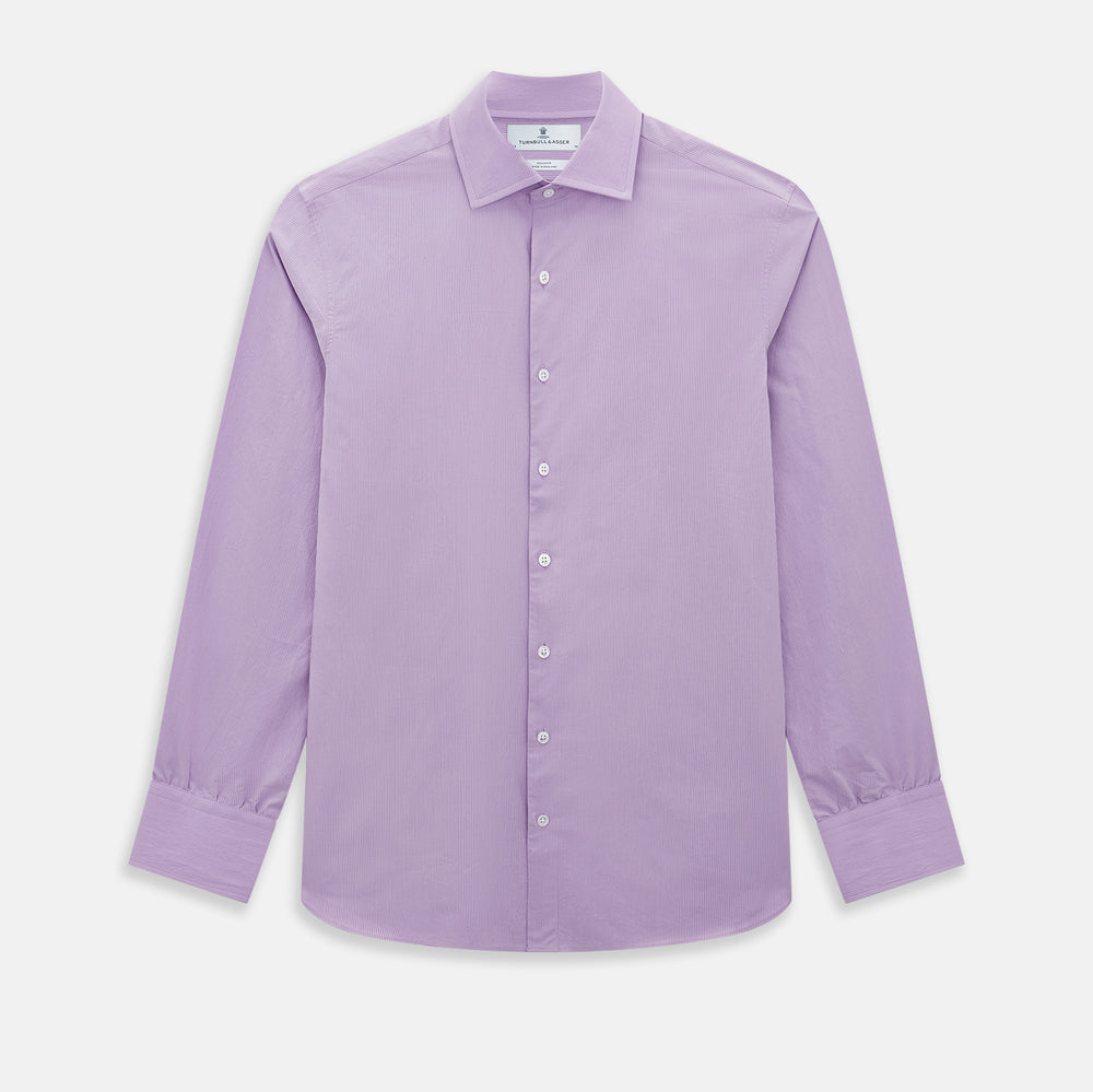 Pinstriped Baby Pink Tailored Fit Shirt in Cotton