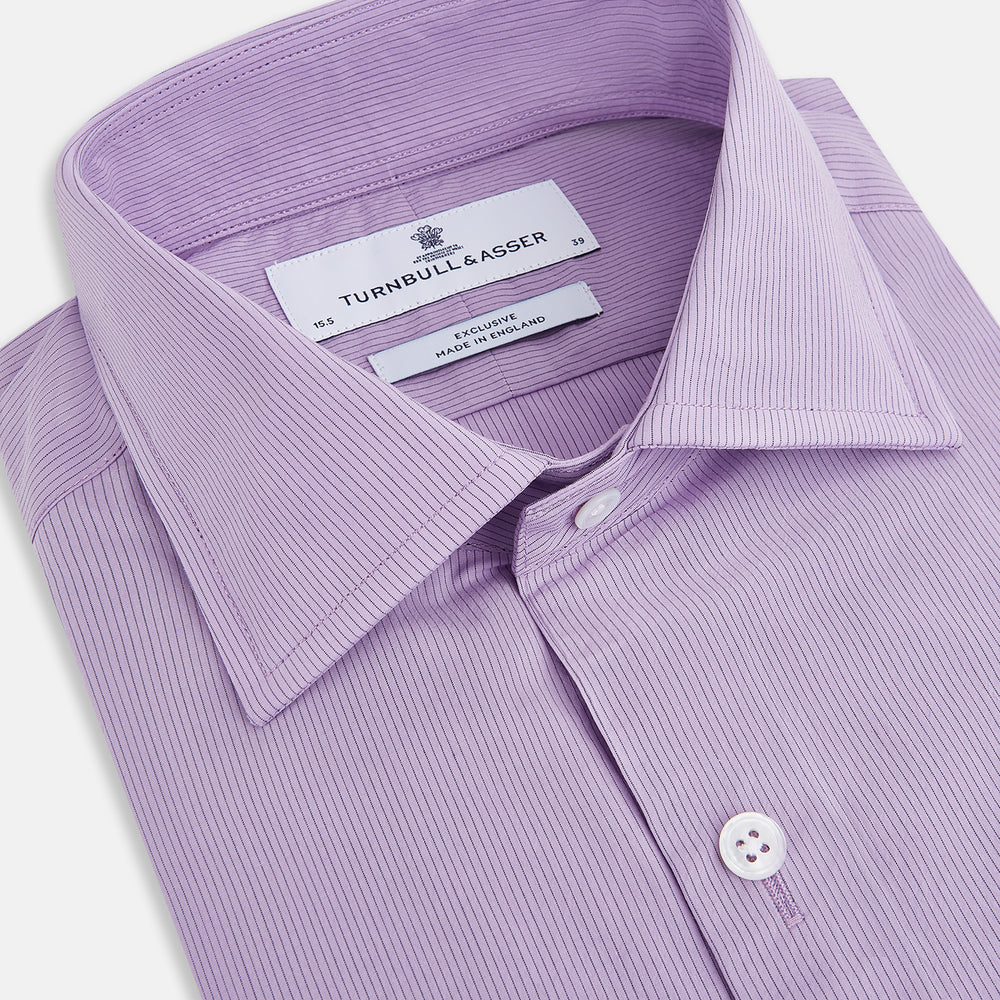 Pinstriped Baby Pink Tailored Fit Shirt in Cotton