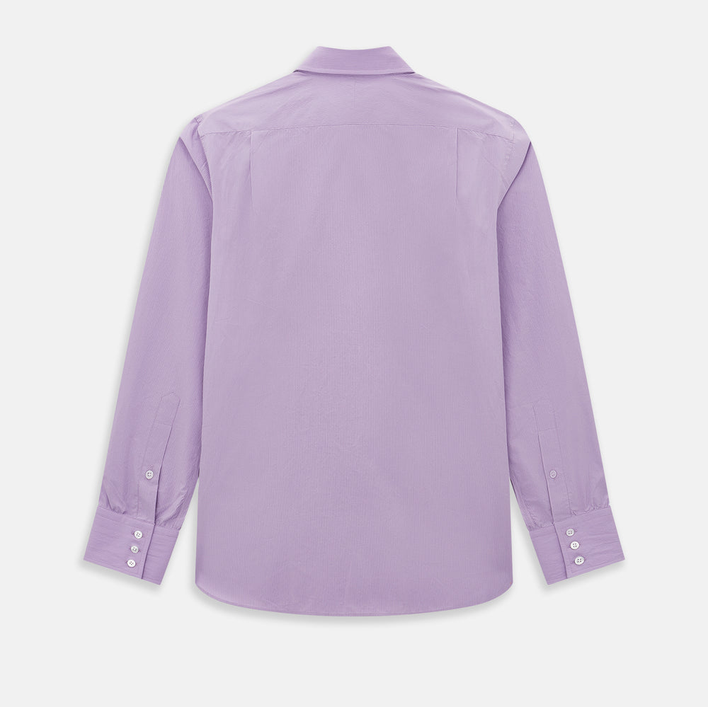 Pinstriped Baby Pink Tailored Fit Shirt in Cotton