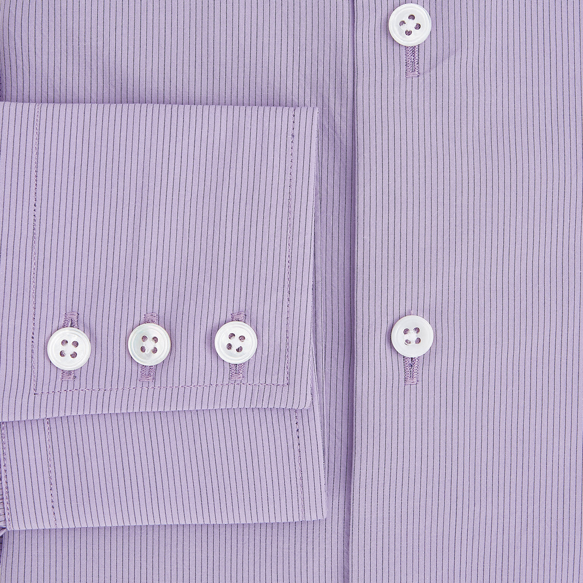 View 4 of product Pinstriped Baby Pink Tailored Fit Shirt in Cotton