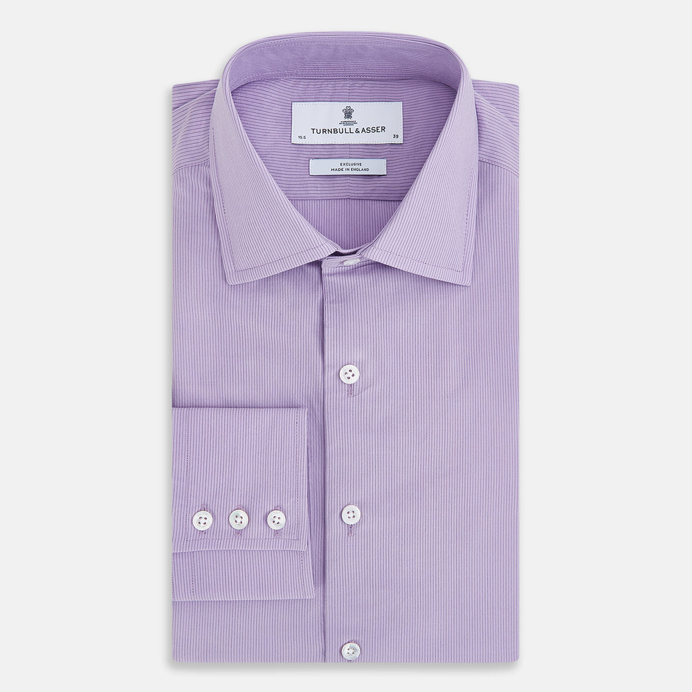 Pinstriped Baby Pink Tailored Fit Shirt in Cotton