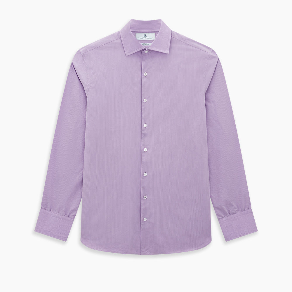 Pinstriped Baby Pink Tailored Fit Shirt in Cotton