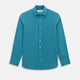 Pinstriped Turquoise Tailored Fit Shirt in Cotton