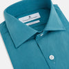 View 2 of product Pinstriped Turquoise Tailored Fit Shirt in Cotton