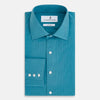 View 5 of product Pinstriped Turquoise Tailored Fit Shirt in Cotton
