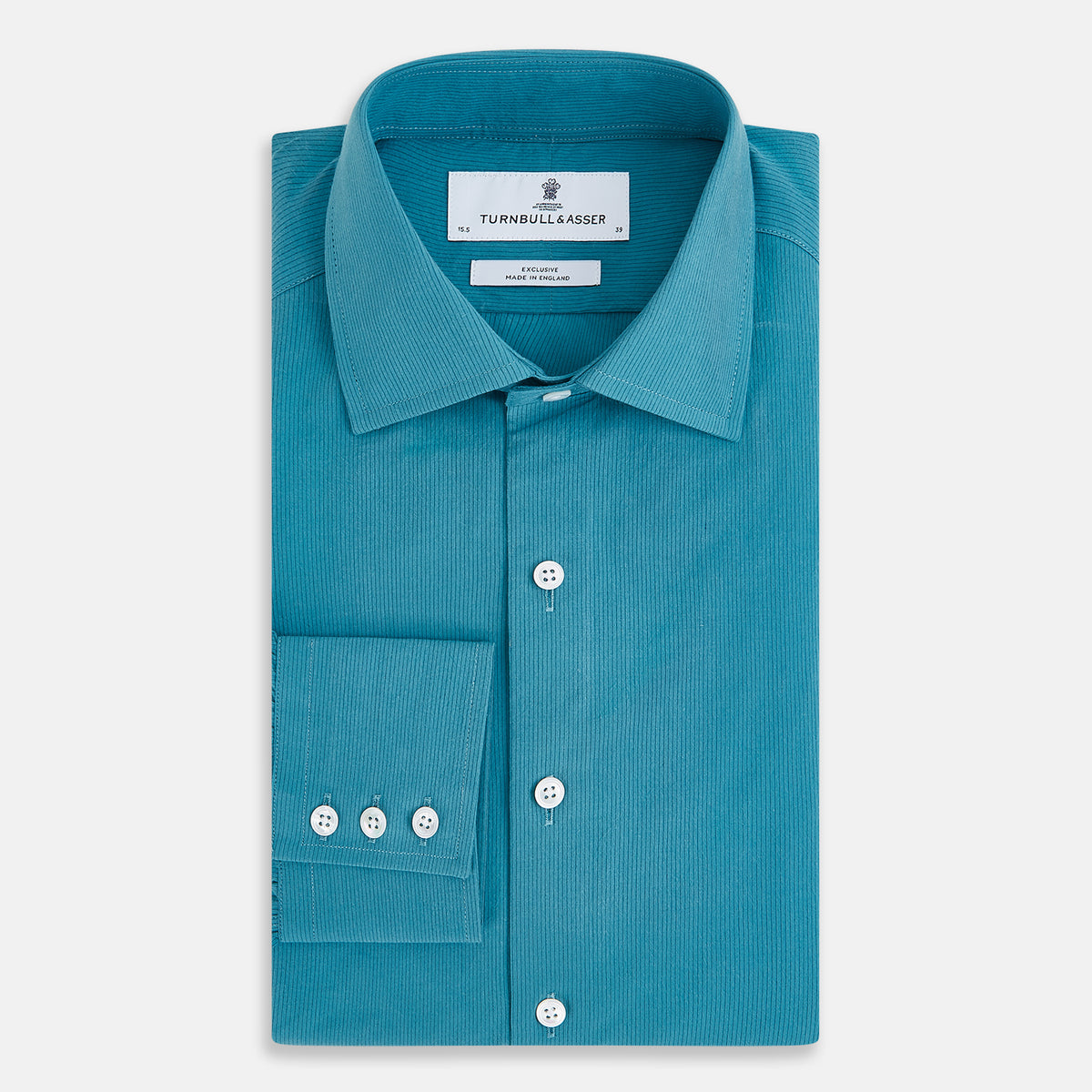 View 5 of product Pinstriped Turquoise Tailored Fit Shirt in Cotton
