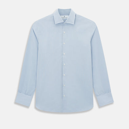 Sky Blue Micro-Tattersall Check Belgravia Shirt