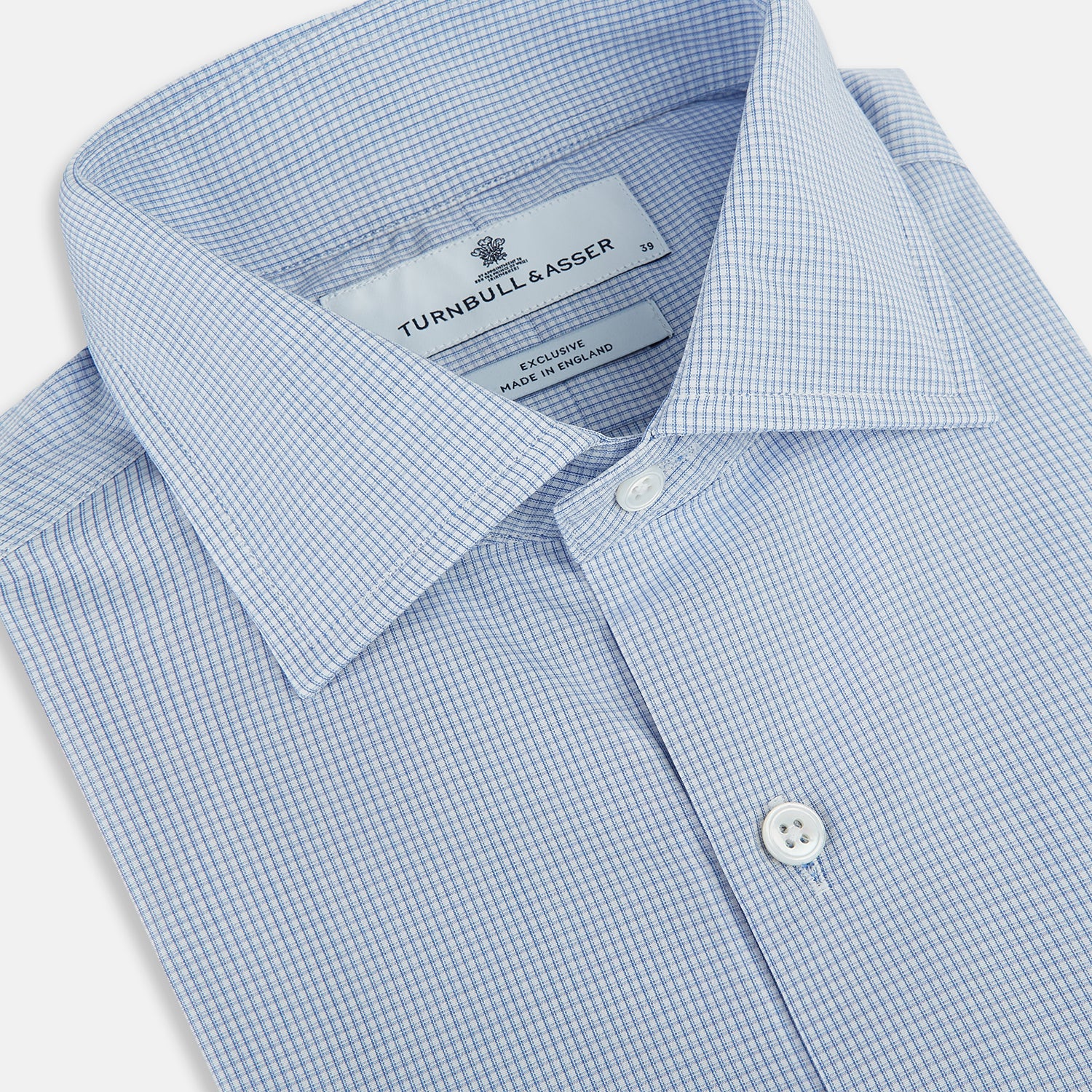 View 2 of product Sky Blue Micro-Tattersall Check Belgravia Shirt 19