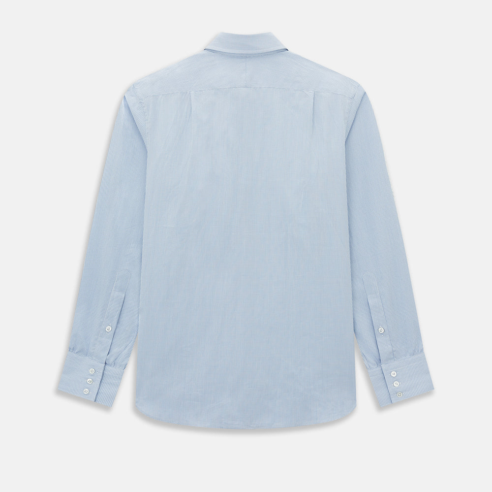 Sky Blue Micro-Tattersall Check Belgravia Shirt 19