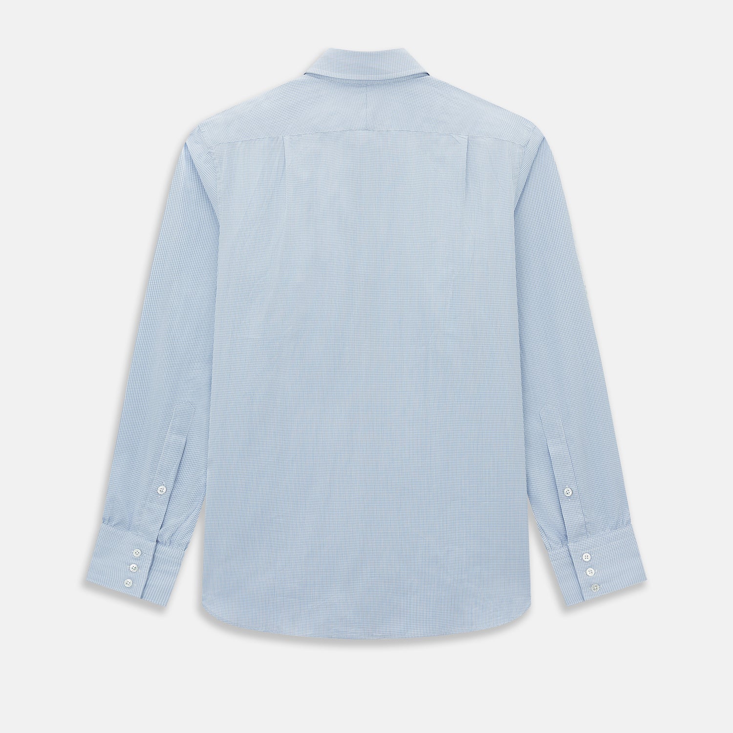 View 3 of product Sky Blue Micro-Tattersall Check Belgravia Shirt 19