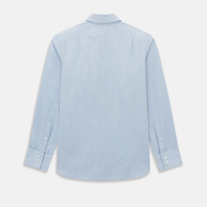 Sky Blue Micro-Tattersall Check Belgravia Shirt Image 2
