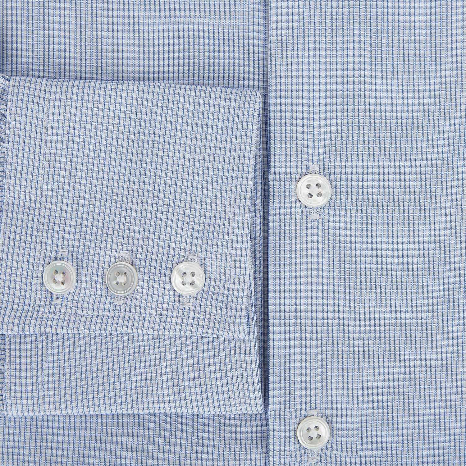 View 4 of product Sky Blue Micro-Tattersall Check Belgravia Shirt 19