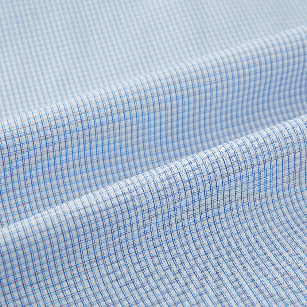 Sky Blue Micro-Tattersall Check Belgravia Shirt 19