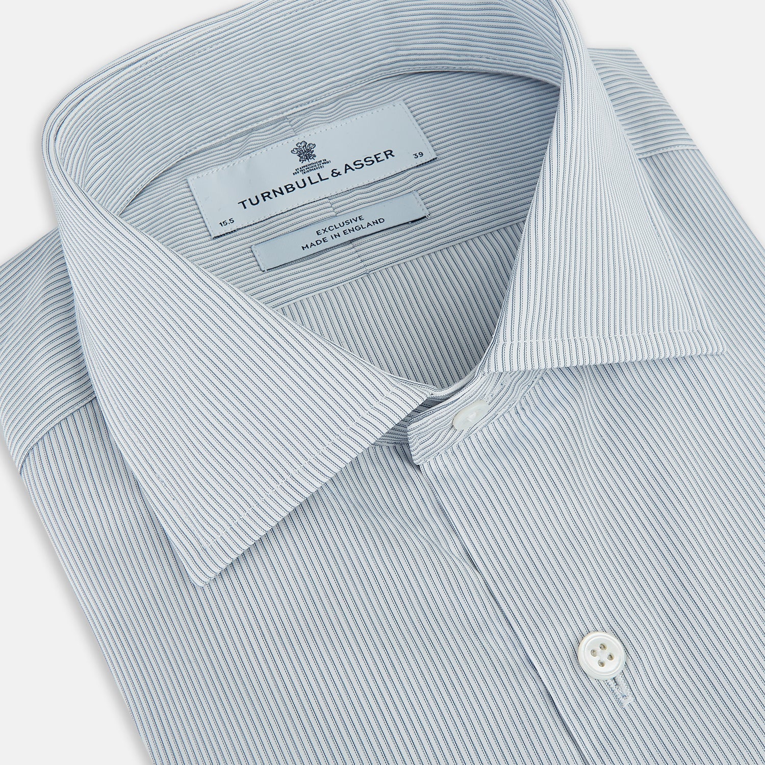View 2 of product Steel Grey Ripple Double Pinstripe Belgravia Shirt 15.5