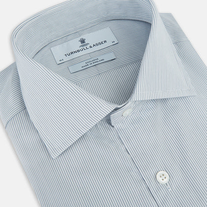 Steel Grey Ripple Double Pinstripe Belgravia Shirt Image 1