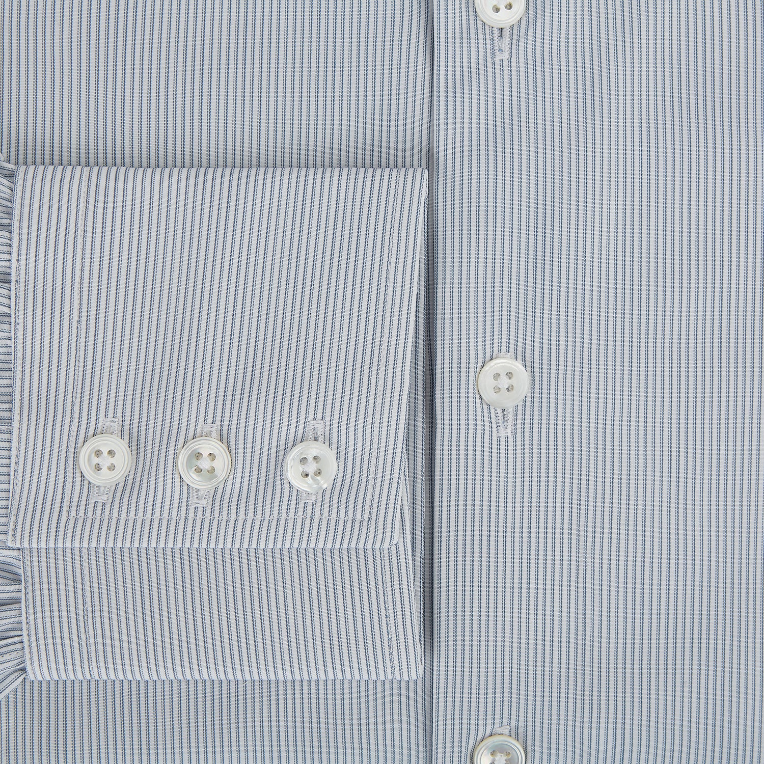 View 4 of product Steel Grey Ripple Double Pinstripe Belgravia Shirt 15.5