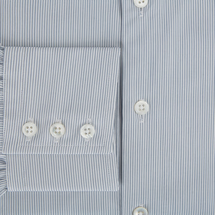 Steel Grey Ripple Double Pinstripe Belgravia Shirt Image 3
