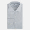View 5 of product Steel Grey Ripple Double Pinstripe Belgravia Shirt 15.5