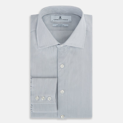 Steel Grey Ripple Double Pinstripe Belgravia Shirt Image 4