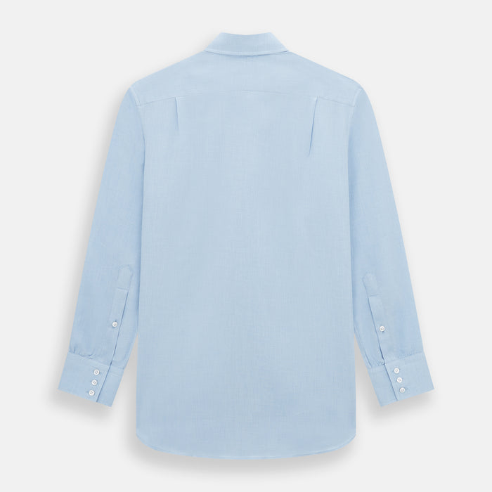 Tailored Fit Blue Cotton Cashmere Belgravia Shirt Image 2