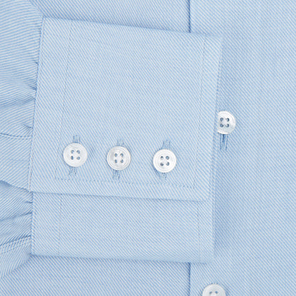 Tailored Fit Blue Cotton Cashmere Belgravia Shirt Image 3