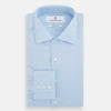 View 5 of product Tailored Fit Blue Cotton Cashmere Belgravia Shirt