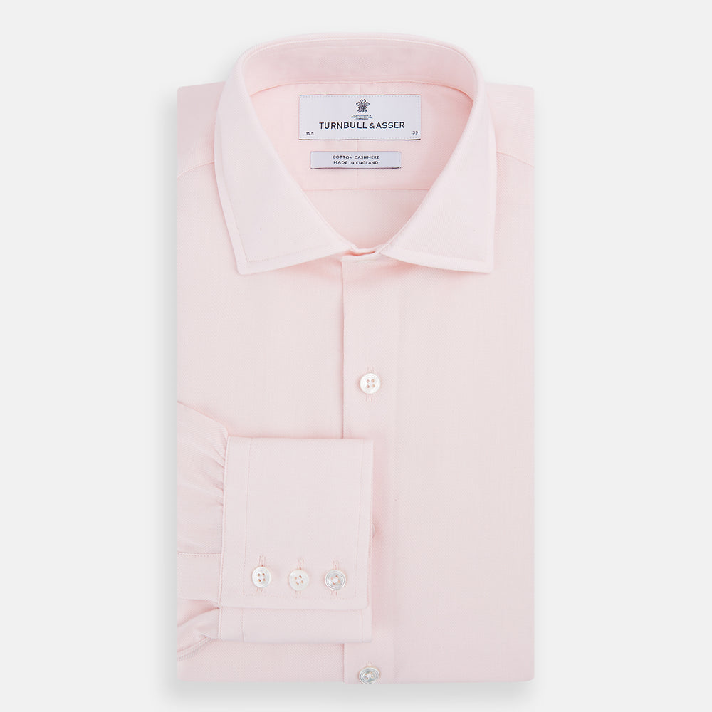 Turnbull & Asser Tailored Fit Pale Pink Cotton Cashmere Belgravia Shirt