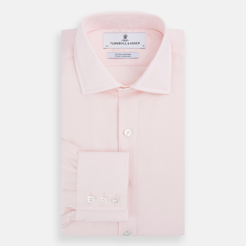 Tailored Fit Pale Pink Cotton Cashmere Belgravia Shirt