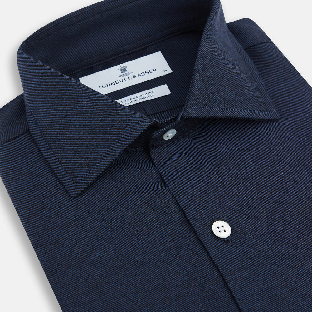 Tailored Fit Navy Cotton Cashmere Belgravia Shirt – Turnbull & Asser US