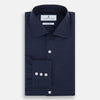 View 5 of product Tailored Fit Navy Cotton Cashmere Belgravia Shirt