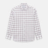 View 1 of product Large Checked Burgundy on White Weekend Fit Shirt in Cotton